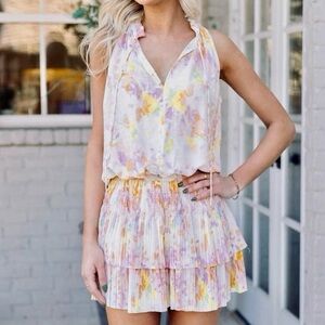 Current Air Pastel Floral Mini Dress